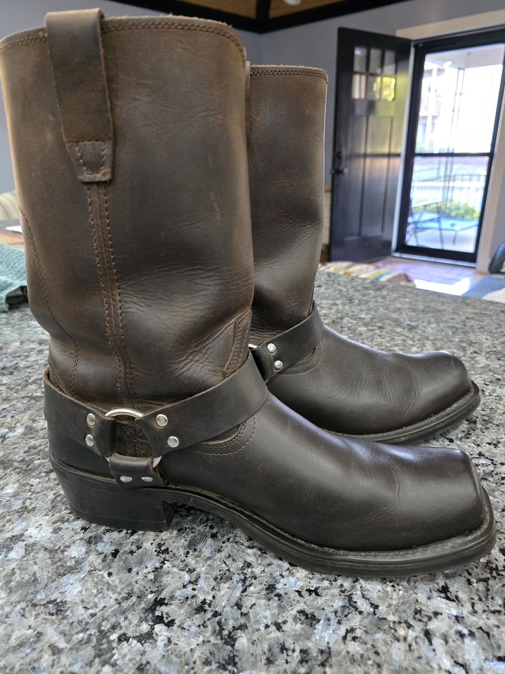 Durango Dark Brown Leather Harness Cowboy Boots